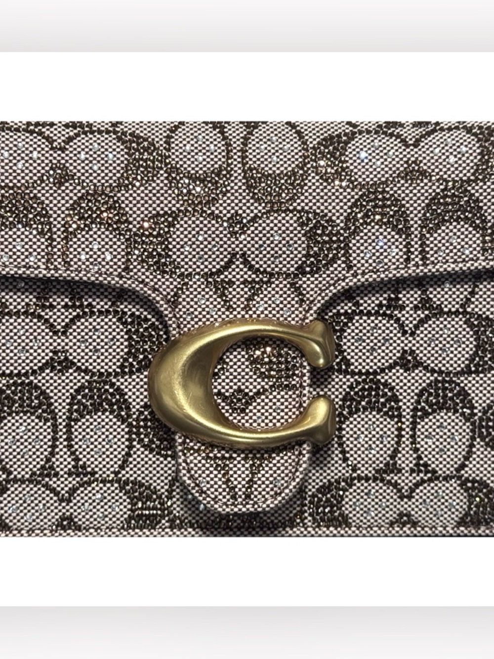 COACH Tabby Shoulder Bag 26 In CRYSTAL Signature Jacquard, Bronze/ Mushroom - Picture 5 of 15